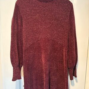 Burgundy Knit Sweater Dress